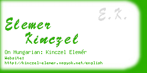 elemer kinczel business card