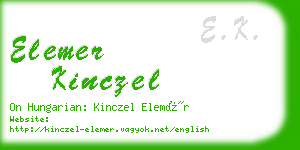 elemer kinczel business card